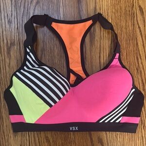 VSX Women's Colorblock Sports Bra - Pink, Green, Orange